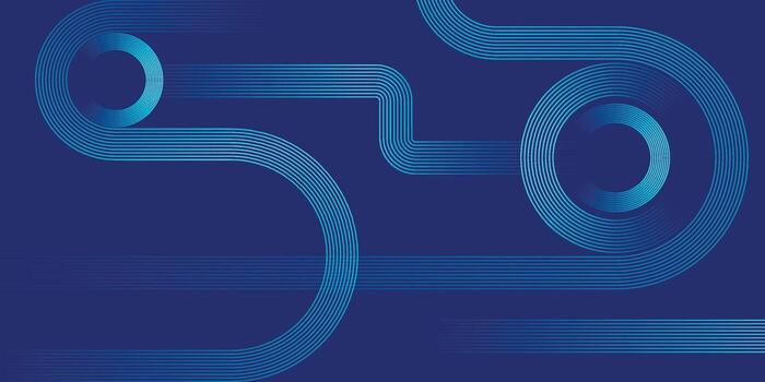 Geometric stripe line art design. Modern shiny blue gradient lines. Futuristic technology concept. Blue abstract background vector