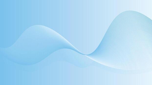 Light Blue Abstract Wave Background with Smooth Curve Lines vector