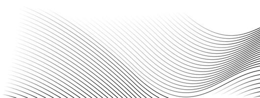Abstract black curved line on white background vector