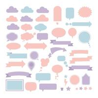Collection of Colorful Speech Bubbles and Shapes for Design Projects vector