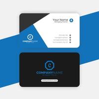 Dark Blue and white color elegant luxury business card design template vector