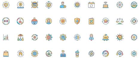 Benefit Color Icon Set Flat Icons for Features, Services and Advantages vector