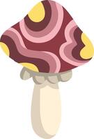 Retro Mushroom with Swirls vector