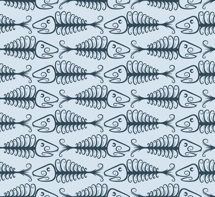 Background with fish skeleton.