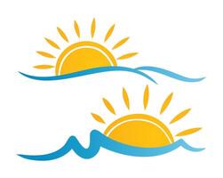Logos sea and sun. vector