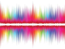 A background with color sound wave. vector