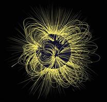 Sun radiation in space. vector