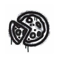 Graffiti pizza sign spray-painted in black on white. Pizza symbol isolated on white background vector