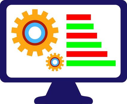 System Optimization Monitor - Performance Analytics and Settings Display vector