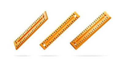 Three colorful measuring rulers vector