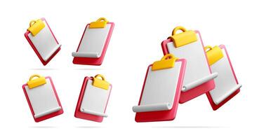 Red clipboards with blank paper vector