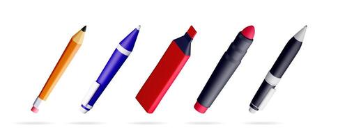 conjunto de escritura y dibujo suministros vector