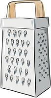 Classic metal kitchen grater with handle vector