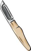 Vertical blade vegetable peeler hand-drawn illustration vector