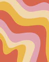 Retro wavy abstract background in orange pink yellow vector