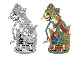 Traditional Indonesian shadow puppet art vector
