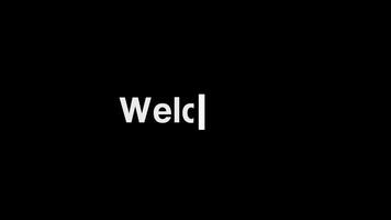 Animation of creative welcome words written on a white background and a black background. video