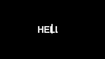 Animation of creative hello word written in white and red background. video