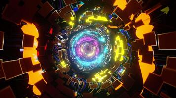 VJ Loop tunnel iridescence of colors video