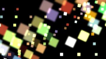 Soaring abstract multi-colored cubes on a black background video