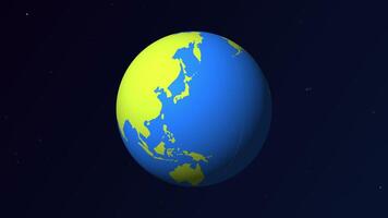 Spinning Earth in space. Globe rotation animation. 4k stock footage video