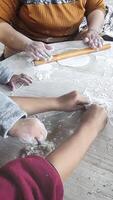 Creating Traditional Pita Bread With a Mother's Guidance and a Child's Curiosity video