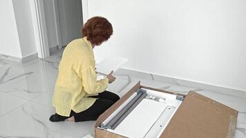 Unpacking New Furniture for Self-Assembly in a Cozy Apartment video