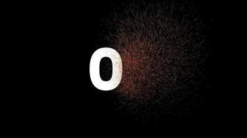 A minimalist number two pulse animation, a motion graphics on a black screen background, number effect for editing, video