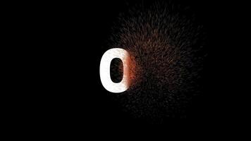 A minimalist number one pulse animation, a motion graphics on a black screen background, elements effect for editing, video