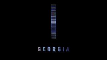 Georgia glowing country shape with digital contour video