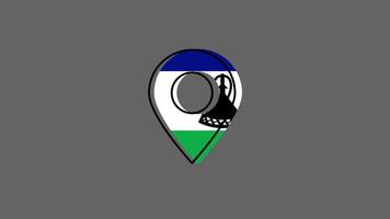 Lesotho flag pointer icon on gray background video