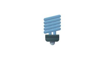 Energy saving spiral light bulb icon isolated on white video