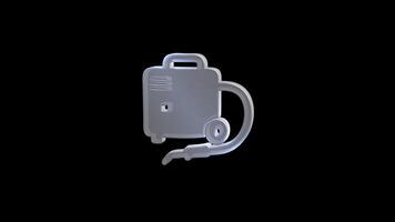 Glossy icon of pressure washer with nozzle and hose video