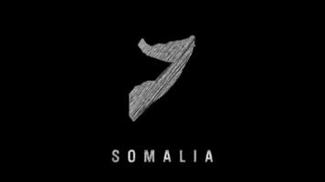 Somalia map outline in pencil sketch style video