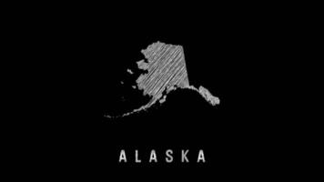 Scribble sketch map of Alaska with name below video