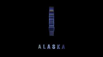 Alaska holographic shape on black background video