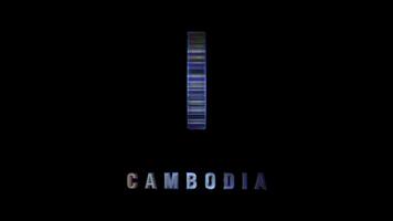 Cambodia glowing silhouette with holographic edges video