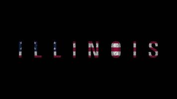 Illinois name filled with US flag sketch style video