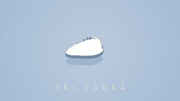Sri Lanka isometric white 3D map with soft shadows video