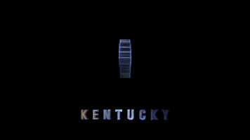 Holographic distorted silhouette of Kentucky state video