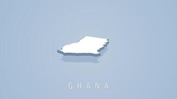 3D isometric map of Ghana with soft shading video