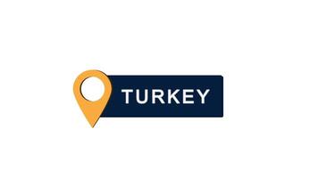 Turkey location pin with label icon video