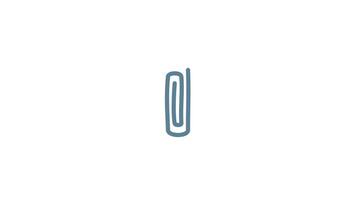 Minimal paper clip icon isolated on white background video