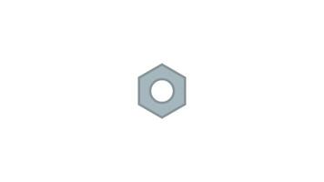 Hexagonal metal nut top view icon on white background video