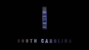 Futuristic holographic silhouette of South Carolina state video