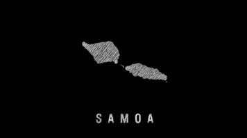 Samoa hand drawn map silhouette in pencil sketch style video