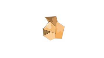 Origami paper shape transforming on white background video