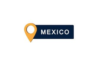 Animated location icon for mexico bouncing on white background video