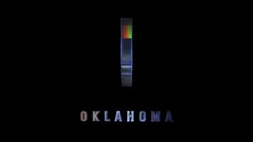 Rotating oklahoma state map on black background video
