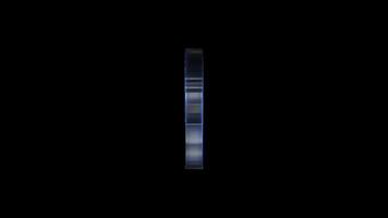 Rotating holographic ibex on black background video